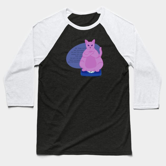 Chubby Cat Baseball T-Shirt by Niina